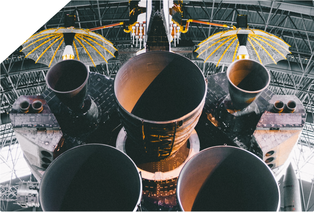 The exhaust of a space shuttle